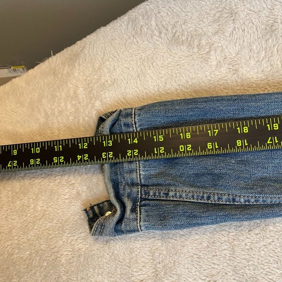 American Eagle Women's Denim Jacket Small Distressed  Button Closure Casual Ligh - Picture 6 of 7